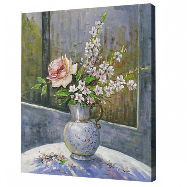 bloemen schilderen met olieverf