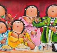 schilderij dikke dames