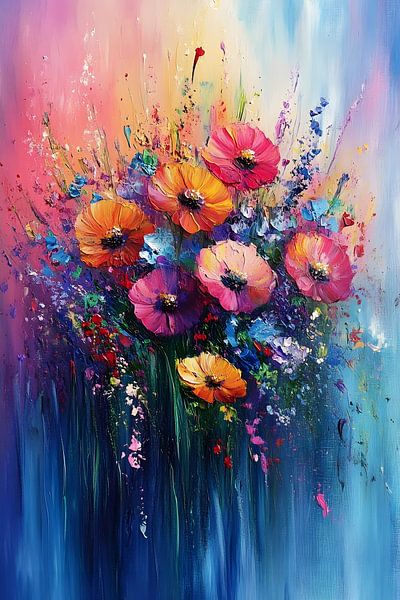 abstract schilderij bloemen