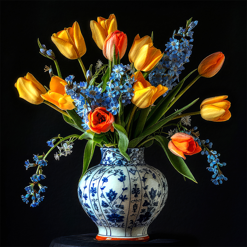 schilderij vaas met bloemen