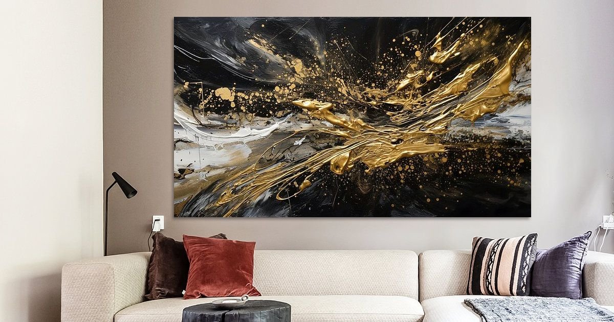 schilderij zwart goud