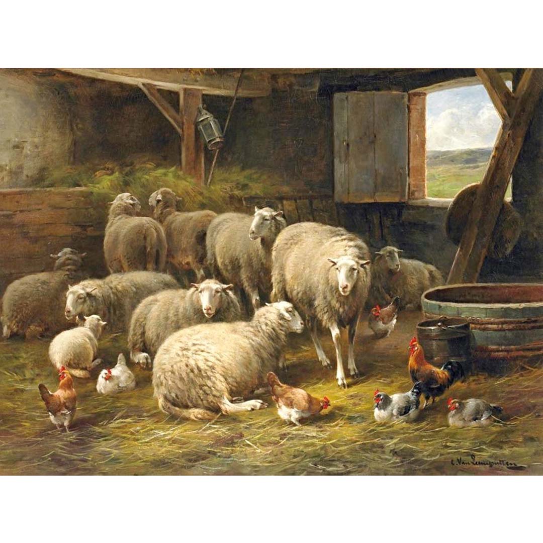 schilderij kippen